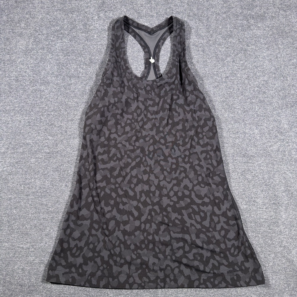 Lululemon Womens Black Camo Racerback Sleeveless Pullover Tank Top Size 6 Gym